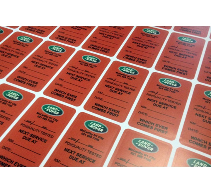 Rectangular vinyl sticker printing