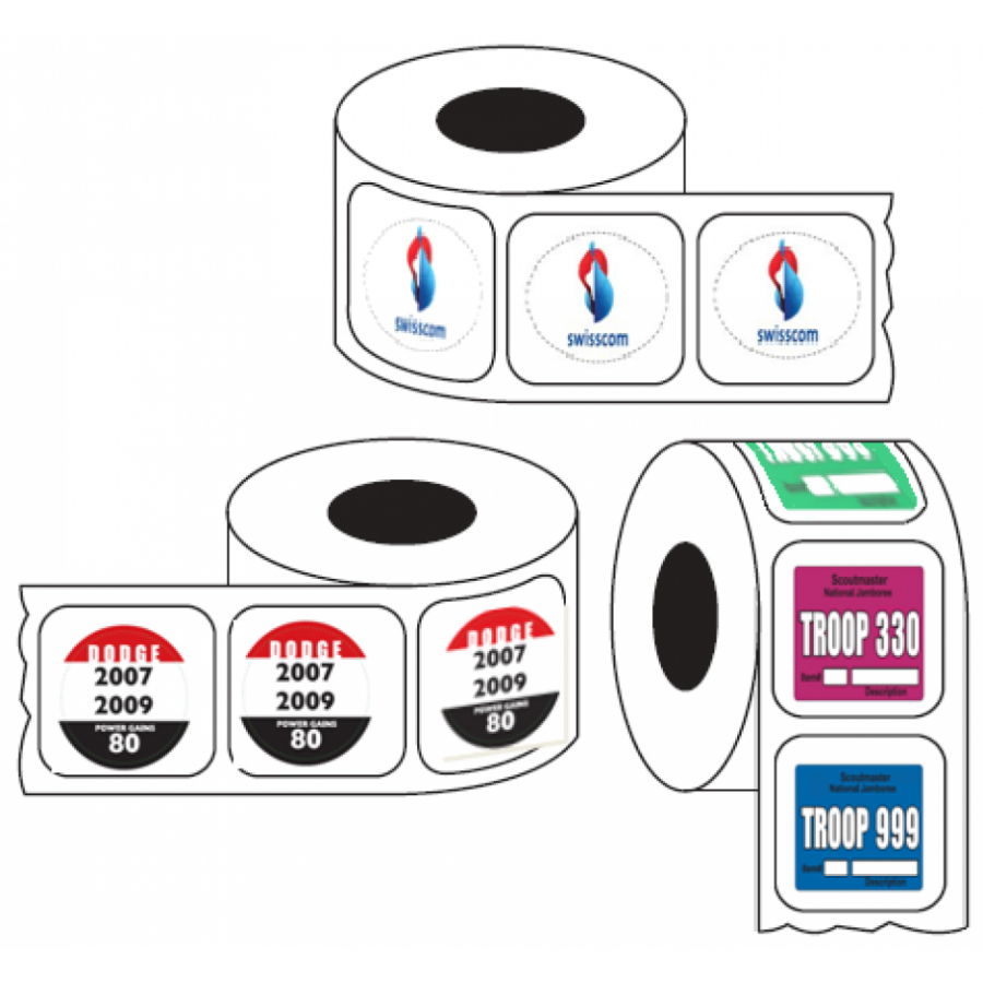 Rectangular Auto Roll Stickers