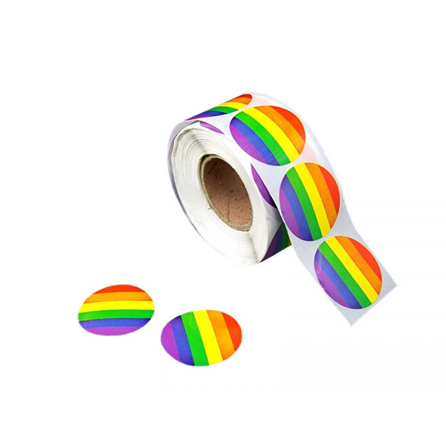 Round White Vinyl Roll Stickers