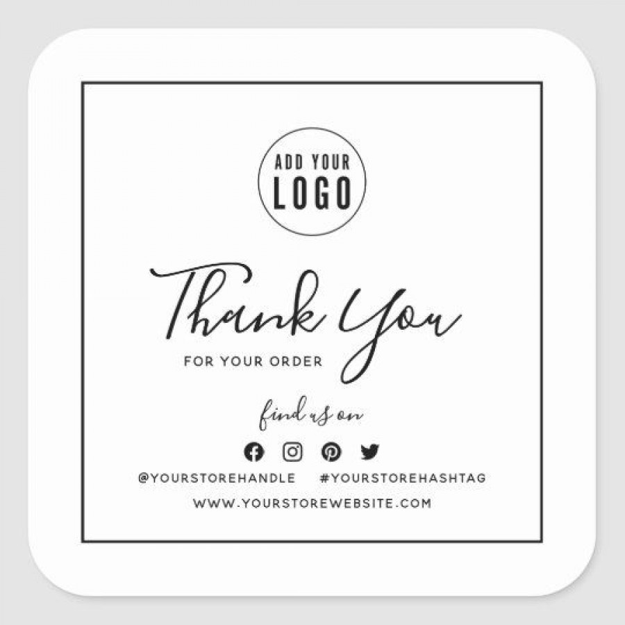 Square Business Logo Stickers