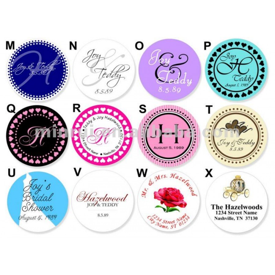 Square Wedding Roll Stickers