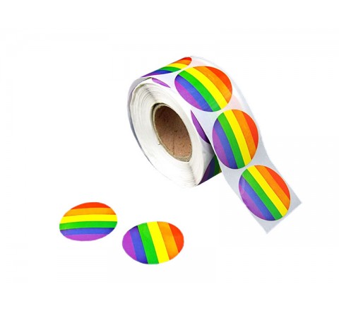 Round White Vinyl Roll Stickers